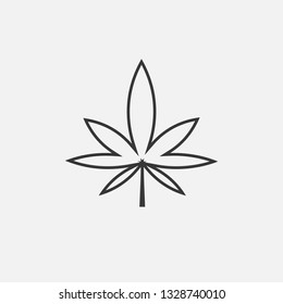 marijuana leaf line icon weed drug