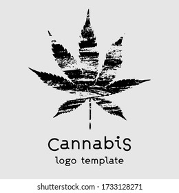 Logo de la hoja de marihuana. Hoja de cannabis de estilo moderno sencillo. El uso de la marihuana con fines medicinales. Legalizar la marihuana. Ilustración de vectores.
