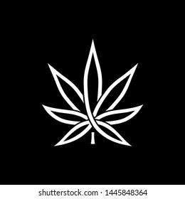 Marijuana leaf logo design template vector illustration
