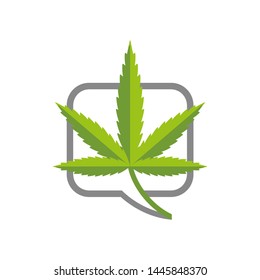 Marijuana leaf logo design template vector illustration