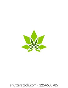 marijuana  leaf logo geometric vector illustration