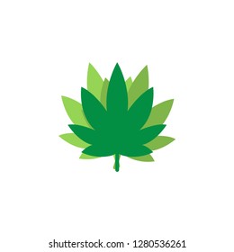Marijuana leaf logo icon graphic design template illustration