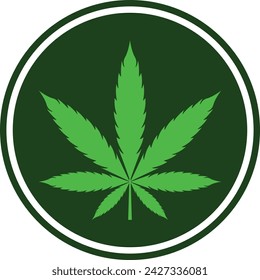 Icono de logotipo de hoja de marihuana