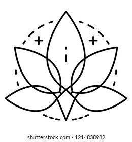 Marijuana leaf logo. Outline marijuana leaf vector logo for web design isolated on white background