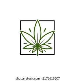 el logo de la hoja de marihuana es sencillo y se ve moderno