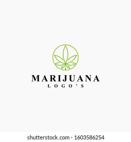 marijuana leaf logo simple premium