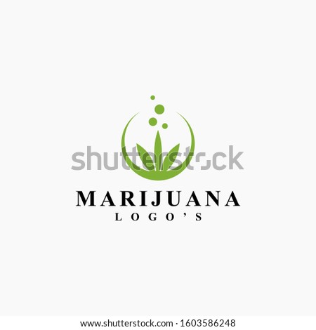 marijuana leaf logo simple premium