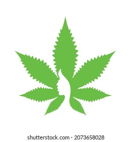 Marijuana Leaf Logo Vector Combination Template Stock Vector (royalty 