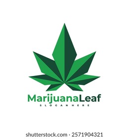 Marijuana leaf logo vector illustration. Creative Cannabis logo design concept template