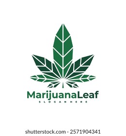 Marijuana leaf logo vector illustration. Creative Cannabis logo design concept template