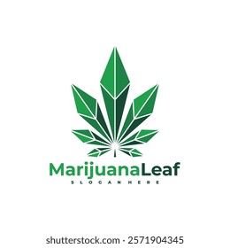 Marijuana leaf logo vector illustration. Creative Cannabis logo design concept template