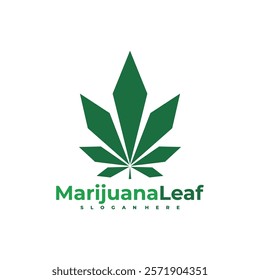 Marijuana leaf logo vector illustration. Creative Cannabis logo design concept template