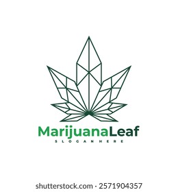 Marijuana leaf logo vector illustration. Creative Cannabis logo design concept template