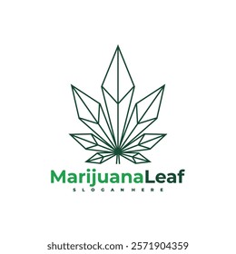 Marijuana leaf logo vector illustration. Creative Cannabis logo design concept template