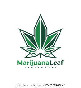 Marijuana leaf logo vector illustration. Creative Cannabis logo design concept template