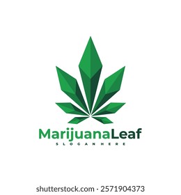 Marijuana leaf logo vector illustration. Creative Cannabis logo design concept template