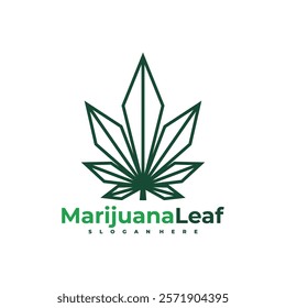 Marijuana leaf logo vector illustration. Creative Cannabis logo design concept template