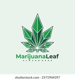 Marijuana leaf logo vector illustration. Creative Cannabis logo design concept template