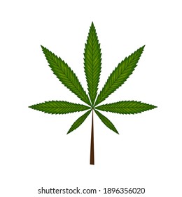 Marijuana leaf on reggae flag. Vector illustration