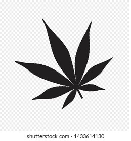 Marijuana leaf on transparent Checked background.vector illustration design.