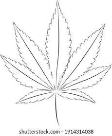 Marijuana Leaf Outline Vector Black