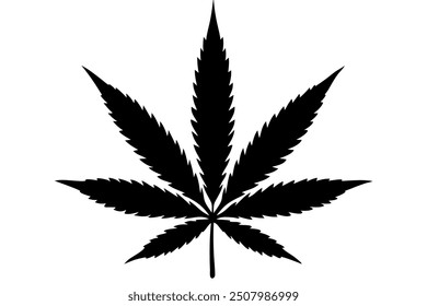 marijuana leaf plant vector art illustration on white background