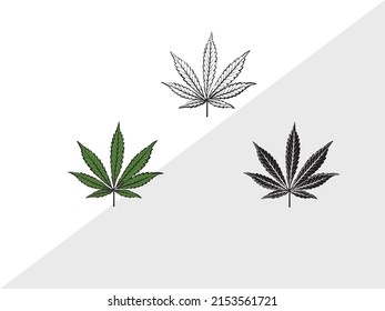 Marijuana Leaf Printable Vector Illustration Stock Vector (Royalty Free ...