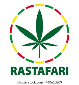 Marijuana leaf in rastafarian colours, vector illustration, rasta logo