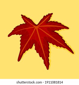 marijuana leaf in red hand drawing