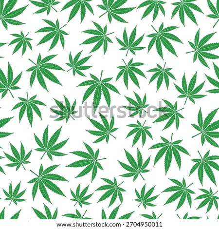 Сannabis or marijuana leaf seamless pattern. hemp for advertisement of medical services, packaging or printed materials. flat style icon. isolated vector illustration