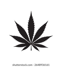 Icono de silueta de hoja de marihuana aislado sobre fondo blanco