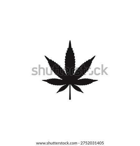Marijuana leaf silhouette vector flat illustration design.
