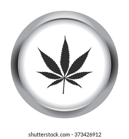 Marijuana leaf simple icon on colorful round background
