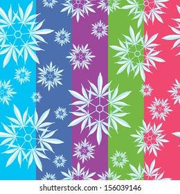 Marijuana leaf snowflake symbol seamless pattern vector illustration