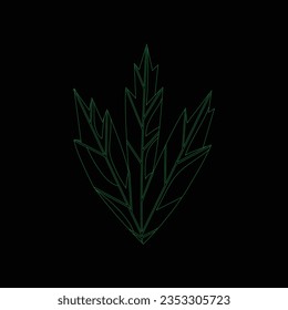 hojas de marihuana girando y brillando sobre fondo negro. Concepto, para marihuana legal, drogas, marihuana para medicina, ícono, logo.