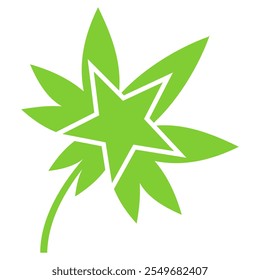 Marihuana Blatt Stern Symbol Vektor
