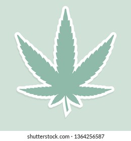 Marijuana leaf sticker