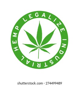 Marijuana leaf sticker button legalize industrial hemp
