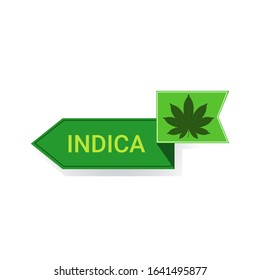 marijuana leaf sticker cbd oil label hemp ganja cannabis weed badge medical pharmaceutical industry business company logo design flat vector illustration