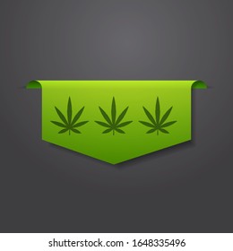 pegatina de hoja de marihuana cbd etiqueta de aceite icono libre de cáñamo emblema ganja marca de hierba de cannabis logo logo diseño vectorial plano