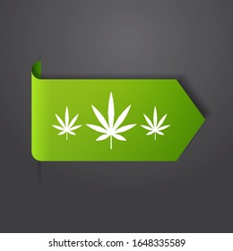 pegatina de hoja de marihuana cbd etiqueta de aceite icono libre de cáñamo emblema ganja marca de hierba de cannabis logo logo diseño vectorial plano