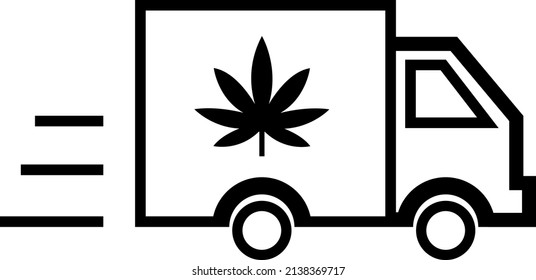 marijuana leaf symbol car fast, marijuana or hemp icon, cannabis medical sign, weed drug vector illustration 