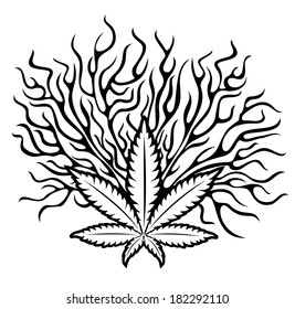 marijuana leaf symbol illustration