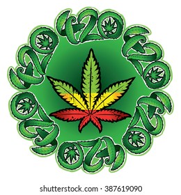 Medical Marijuana Leaf Symbol Badge Vector Stock Vector (Royalty Free ...