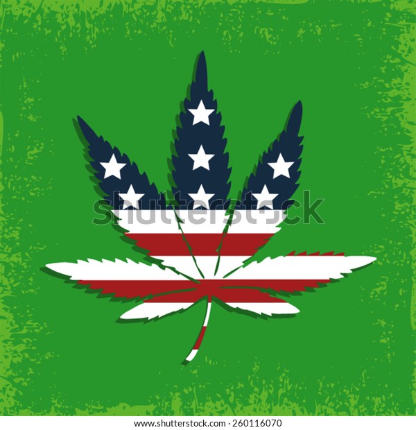 Marijuana Leaf Usa Flag Colors Stock Vector (Royalty Free) 260116070 ...