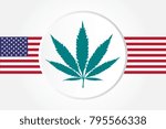Marijuana leaf with USA