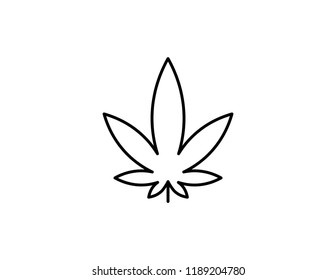 Marijuana leaf vector black line art symbols on white background for commercial business medical cannabis health services website 
