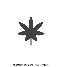 Marijuana leaf vector icon. filled flat sign for mobile concept and web design. Narcotic cannabis simple solid icon. Symbol, logo illustration. Pixel perfect vector graphics