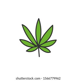 marijuana leaf vector icon on a white background