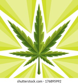 Ilustración vectorial de hoja de marihuana